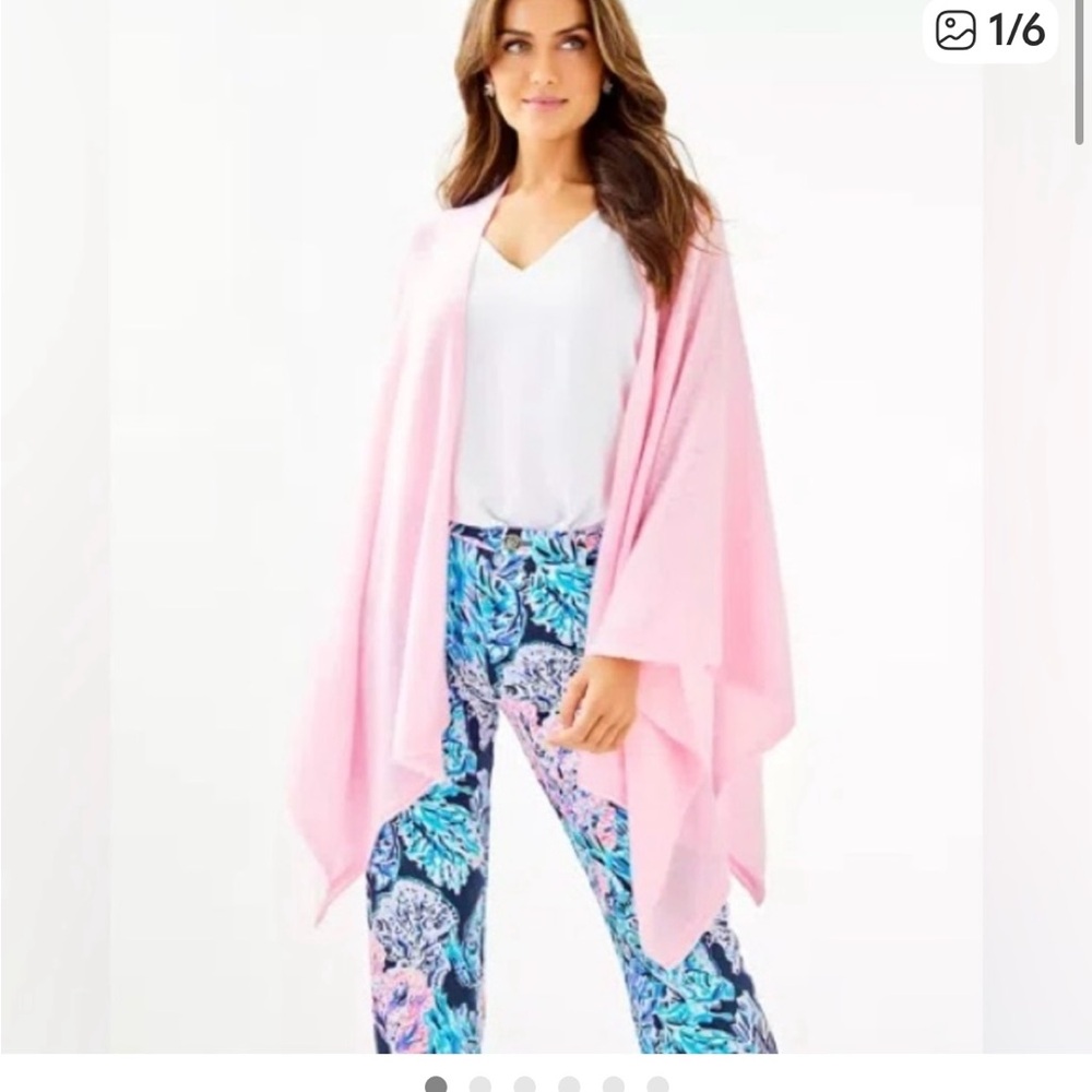 Lilly Pulitzer Cashmere Terri Wrap baby pink